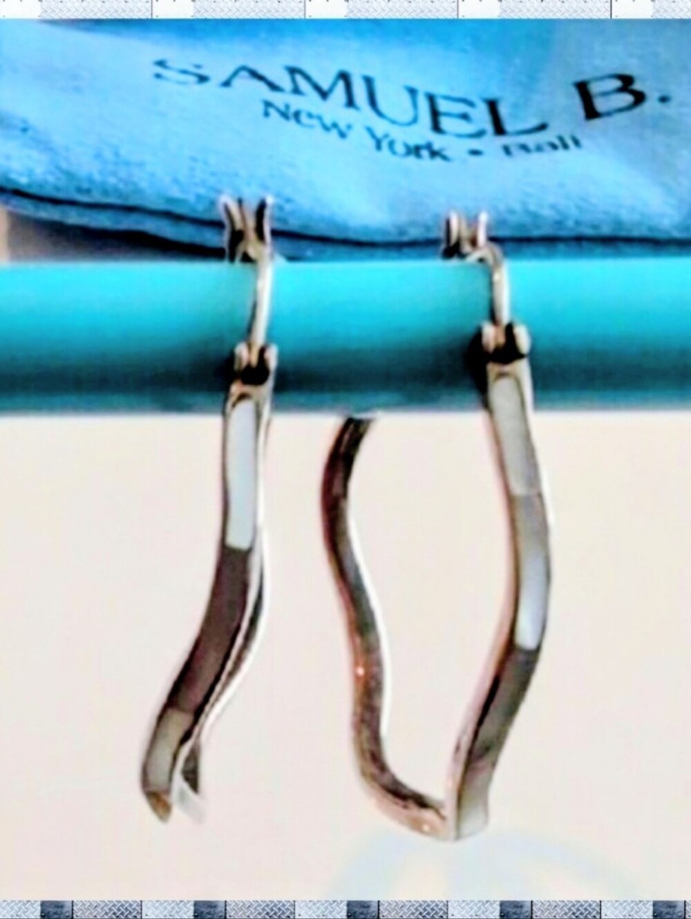Samuel B. Sterling Silver Wavy Hoop Earrings Summer Beachy